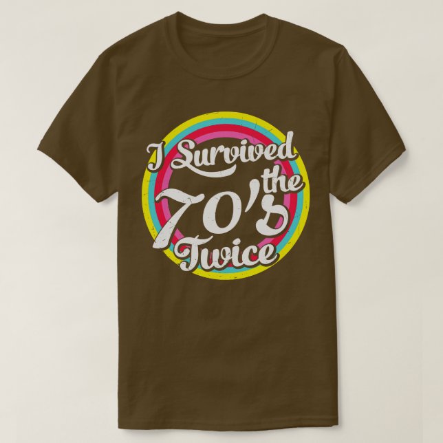 Camiseta Sobreviví a los 70 dos divertidos retro 80 cumplea (Diseño del anverso)