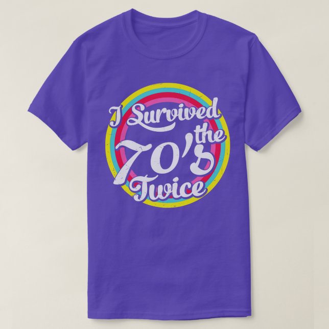 Camiseta Sobreviví a los 70 dos divertidos retro 80 cumplea (Diseño del anverso)