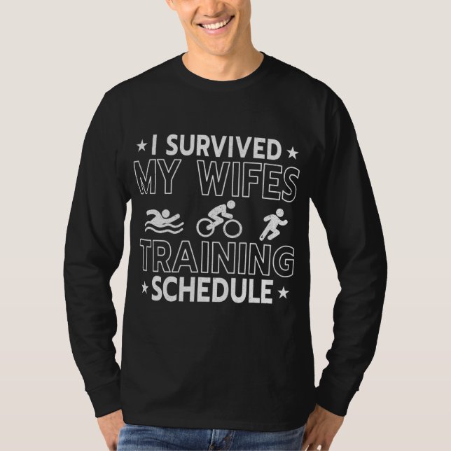 Camiseta Sobreviví a mi esposa en el programa de entrenamie (Anverso)