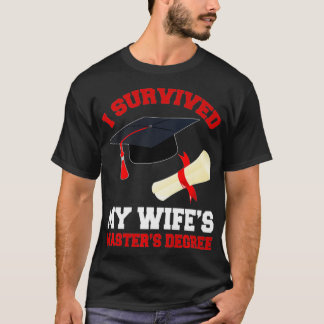 Camiseta Sobreviví a mi esposa, título de máster - Graduado