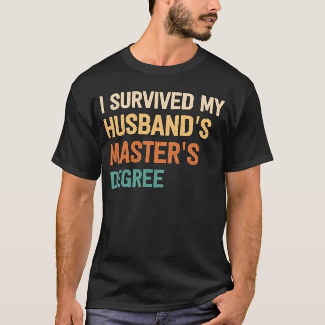 Camiseta sobreviví a mi marido maestría graduación g (Anverso)