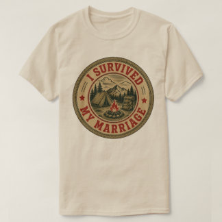 Camiseta Sobreviví a mi matrimonio divertido distintivo de