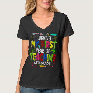 Camiseta Sobreviví a mi primer año de enseñanza de sexto gr
