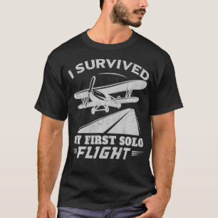 Camiseta Sobreviví A Mi Primer Piloto De Vuelo Solo 