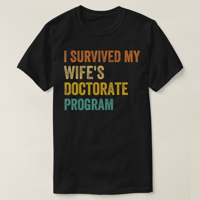 Camiseta Sobreviví a mis esposas Doctorado Programa de retr (Diseño del anverso)