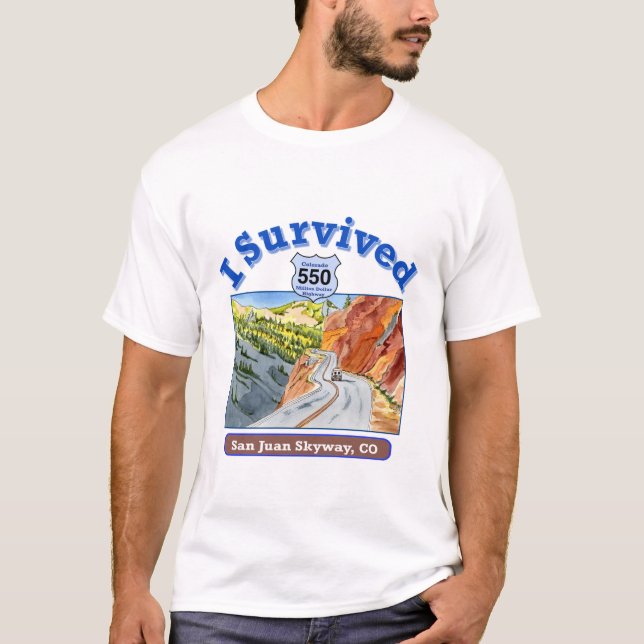 Camiseta Sobreviví a San Juan Skyway, HWY 550, Colorado (Anverso)