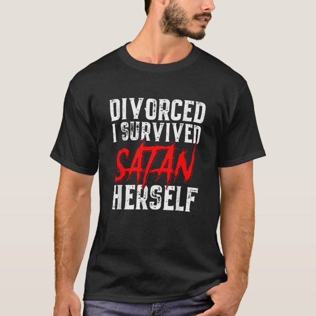 Camiseta Sobreviví a Satanás para ser cómico en el divorcio (Anverso)