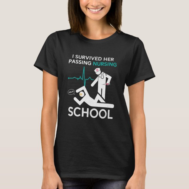 Camiseta Sobreviví a su graduación en la escuela de Enferme (Anverso)