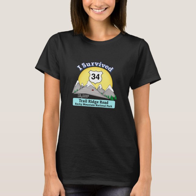 Camiseta Sobreviví a Trail Ridge Road (Anverso)