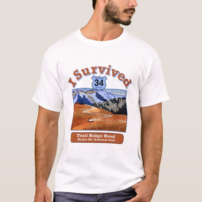 Camiseta Sobreviví a Trail Ridge Road, Colorado (Anverso)