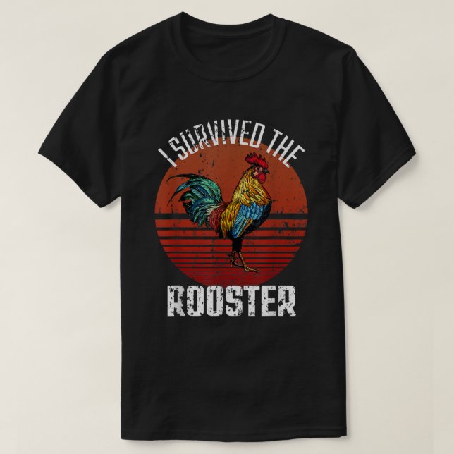 Camiseta Sobreviví Al Amante De Pollo Funny De Rooster (Diseño del anverso)