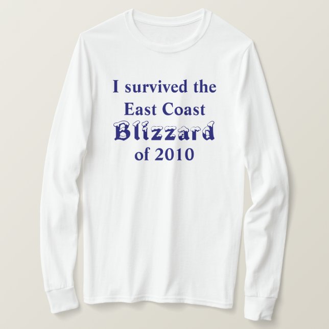 Camiseta Sobreviví al Blizzard de la Costa Este 2010 (Anverso del diseño)