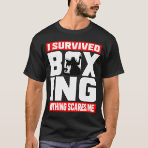 Camiseta Sobreviví al boxeo, nada me asusta un gato enojado