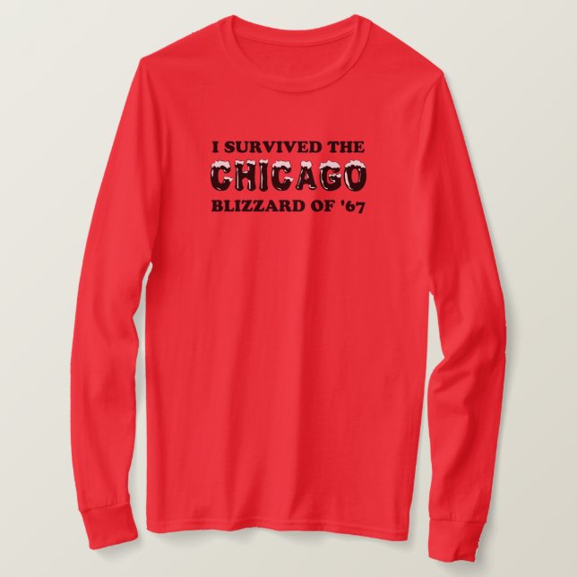 Camiseta Sobreviví al Chicago Blizzard de 1967. (Anverso del diseño)
