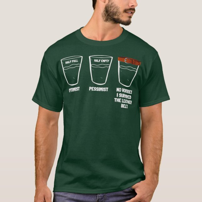 Camiseta Sobreviví Al Cinturón De Cuero Divertido Padres (Anverso)