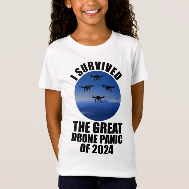 Camiseta Sobreviví Al Gran Pánico De Los Drones De 2024 (Anverso)