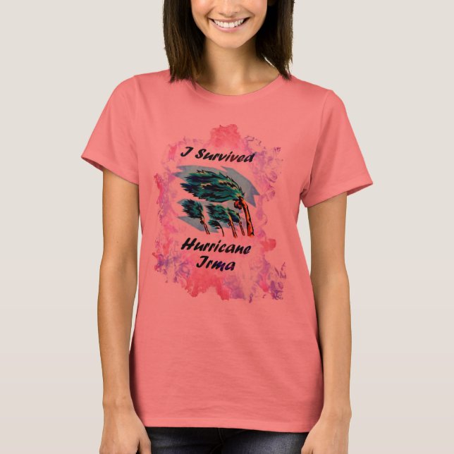 Camiseta Sobreviví al huracán Irma (Anverso)