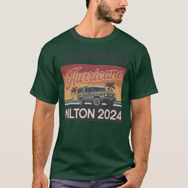 Camiseta Sobreviví al huracán Milton Florida Octubre 2024 (Anverso)