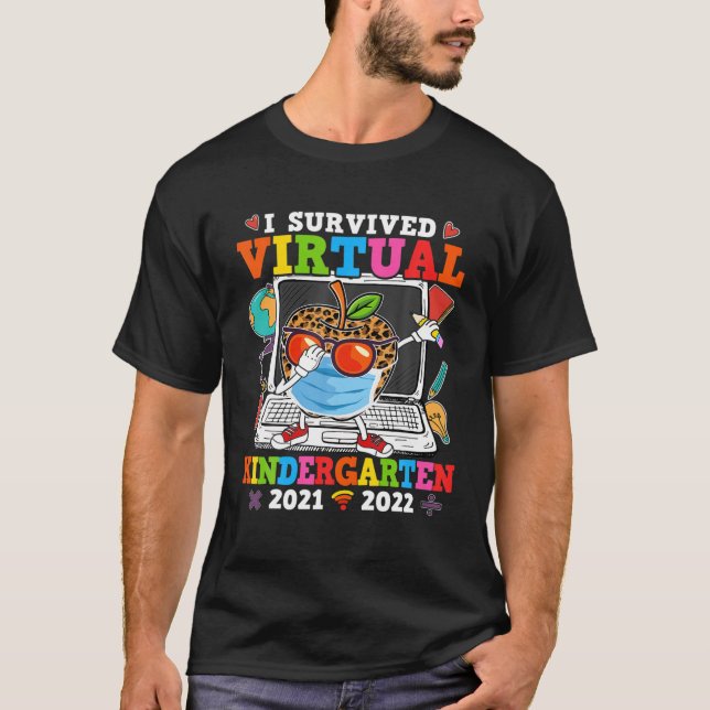 Camiseta Sobreviví al leopardo infantil virtual Apple de vu (Anverso)