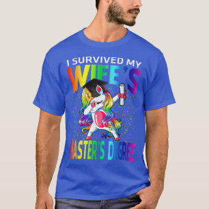 Camiseta Sobreviví al máster de Unicornio de mi esposa