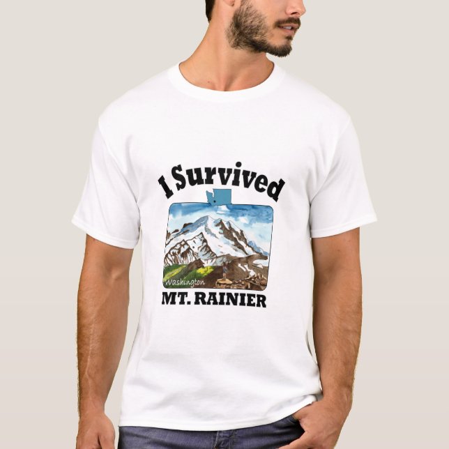 Camiseta Sobreviví al monte Rainier, Washington (Anverso)