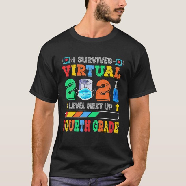 Camiseta Sobreviví al nivel virtual 2021 siguiente al cuart (Anverso)
