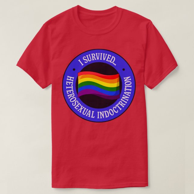 Camiseta Sobreviví al Orgullo de adoctrinamiento heterosexu (Diseño del anverso)