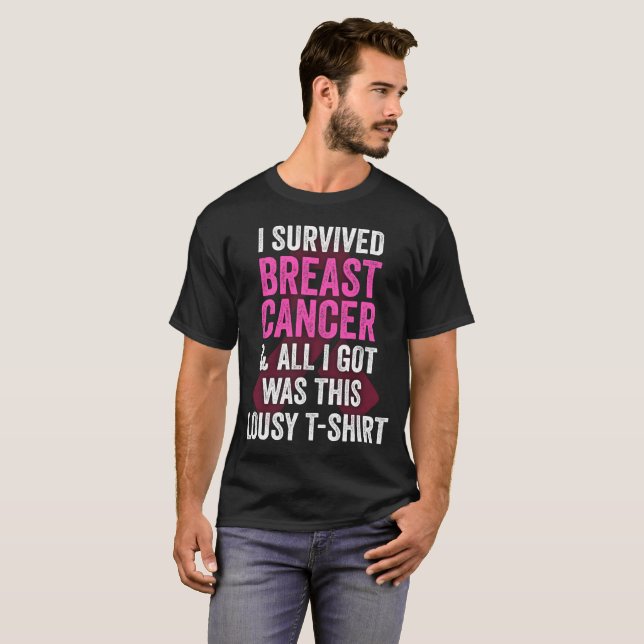 Camiseta Sobreviví al Tee de Cáncer de Mama (Anverso completo)