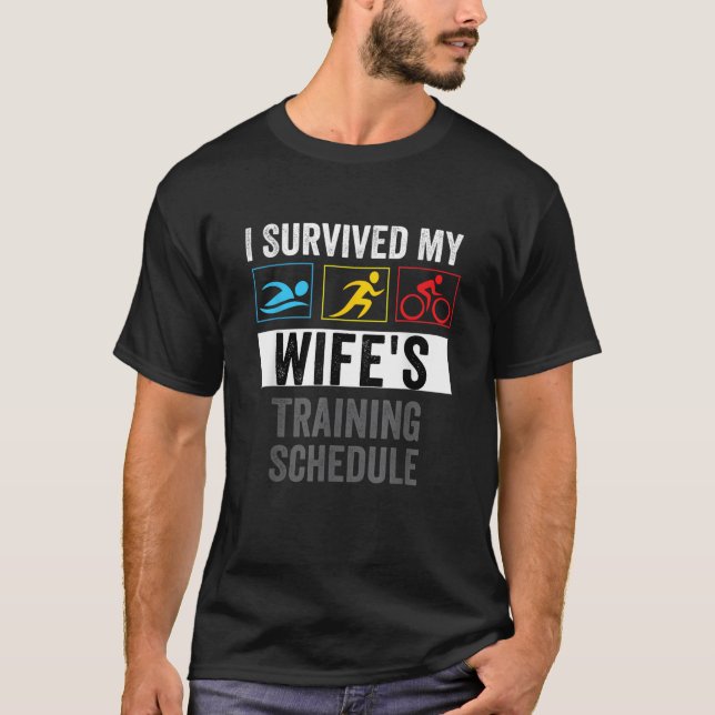 Camiseta Sobreviví al triatleta del programa de entrenamien (Anverso)