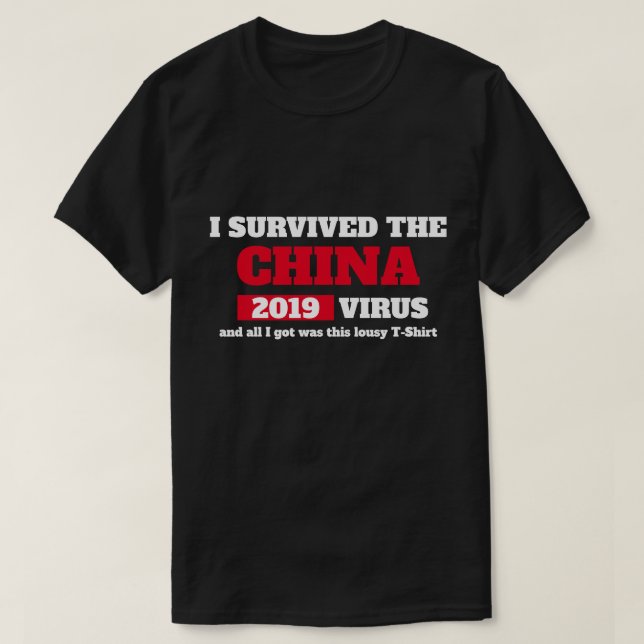 Camiseta Sobreviví al virus CHINA Covid 19 Coronavirus (Diseño del anverso)