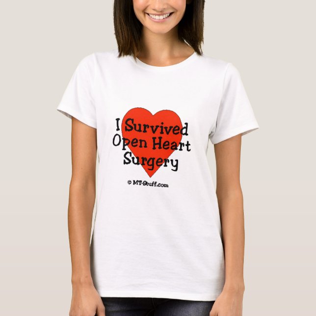 Camiseta Sobreviví cirugía de corazón abierta (Anverso)