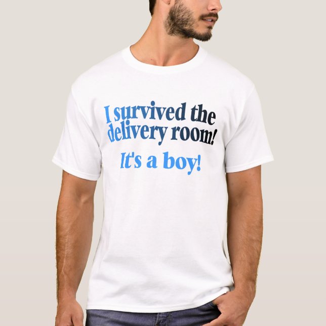 Camiseta Sobreviví el cuarto de entrega su un muchacho (Anverso)