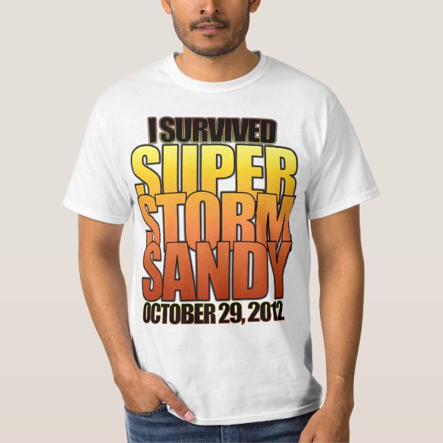 Camiseta Sobreviví el huracán estupendo Sandy de la (Anverso)