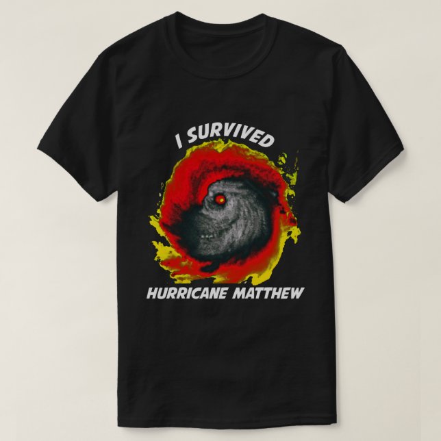 Camiseta Sobreviví el huracán Matthew 2016 (Diseño del anverso)