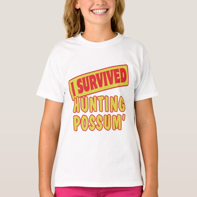 CAMISETA SOBREVIVÍ EL POSSUM DE CAZA (Anverso)