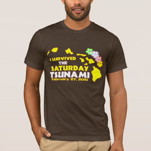 Camiseta Sobreviví el tsunami de sábado (Anverso)