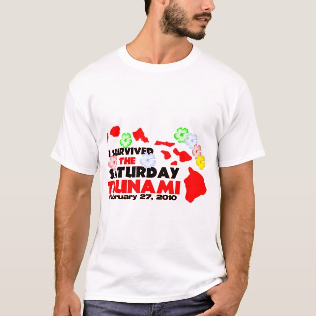 Camiseta Sobreviví el tsunami de sábado (Anverso)