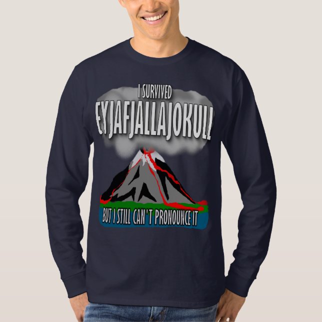 Camiseta Sobreviví el volcán de Islandia (Anverso)