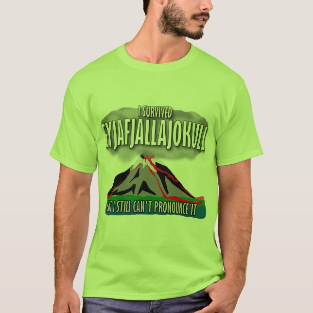Camiseta Sobreviví el volcán de Islandia (Anverso)