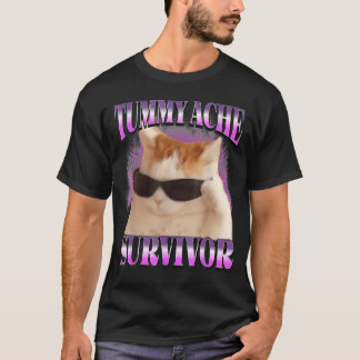 Camiseta Sobreviví Hoy39S Dolor De Barriga Gato Meme Divert