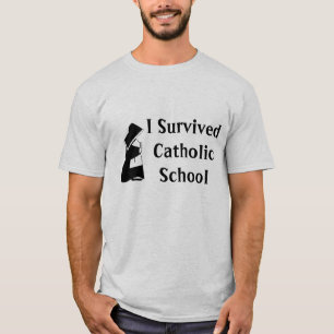 Camiseta Sobreviví la escuela católica y al graduado