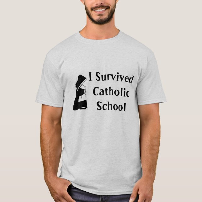 Camiseta Sobreviví la escuela católica y al graduado (Anverso)