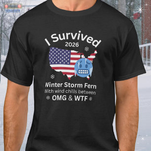 Camiseta Sobreviví la tormenta invernal Fern divertida sarc