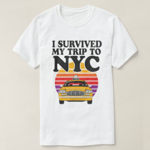 Camiseta Sobreviví mi viaje a NYC – Atardecer de taxi retro