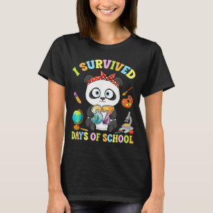 Camiseta Sobreviví Seis Siete Días De Escuela Panda Lindo E