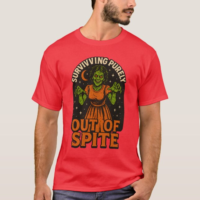 CAMISETA SOBREVIVIENDO PURAMENTE FUERA DE GUSTO (Anverso)