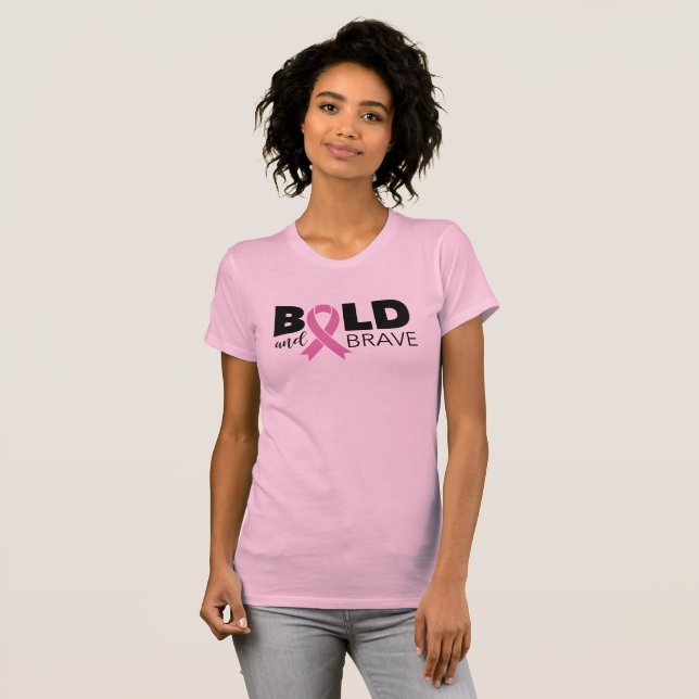 Camiseta Sobreviviente audaz y valiente del cáncer de mama (Anverso completo)