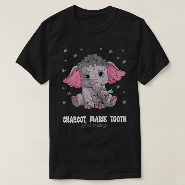 Camiseta Sobreviviente Charcot Marie Elephant de Conciencia (Diseño del anverso)