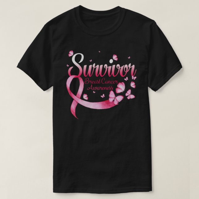 Camiseta Sobreviviente Conciencia sobre el cáncer de mama M (Diseño del anverso)