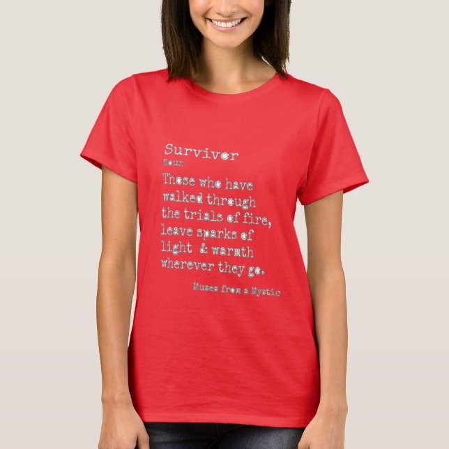 Camiseta Sobreviviente: Cuello básico de la tripulación osc (Anverso)